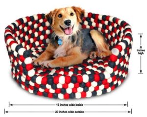 Durkha Felt Dog Bed – Multiple Color Options – Hand made in Nepal